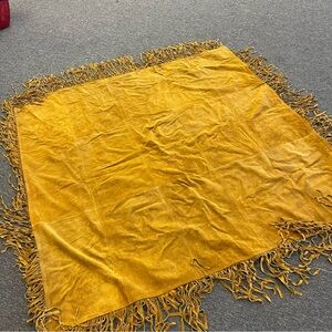 Leather Double D Ranch Tan Fringed Blanket